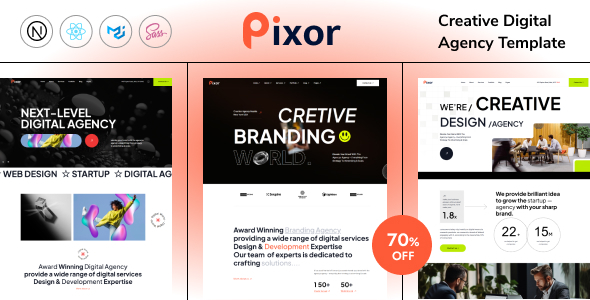 Pixor – Creative Digital Agency Next Js Template