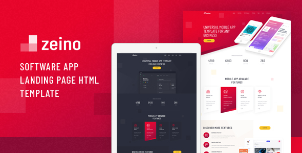 Zeino – Software App Landing Page HTML Template